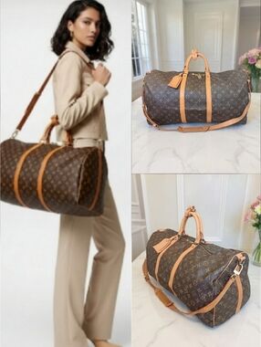 Louis Vuitton Keepall Bandouliere 55 Monogram Vintage 1990 Full Set ✨
